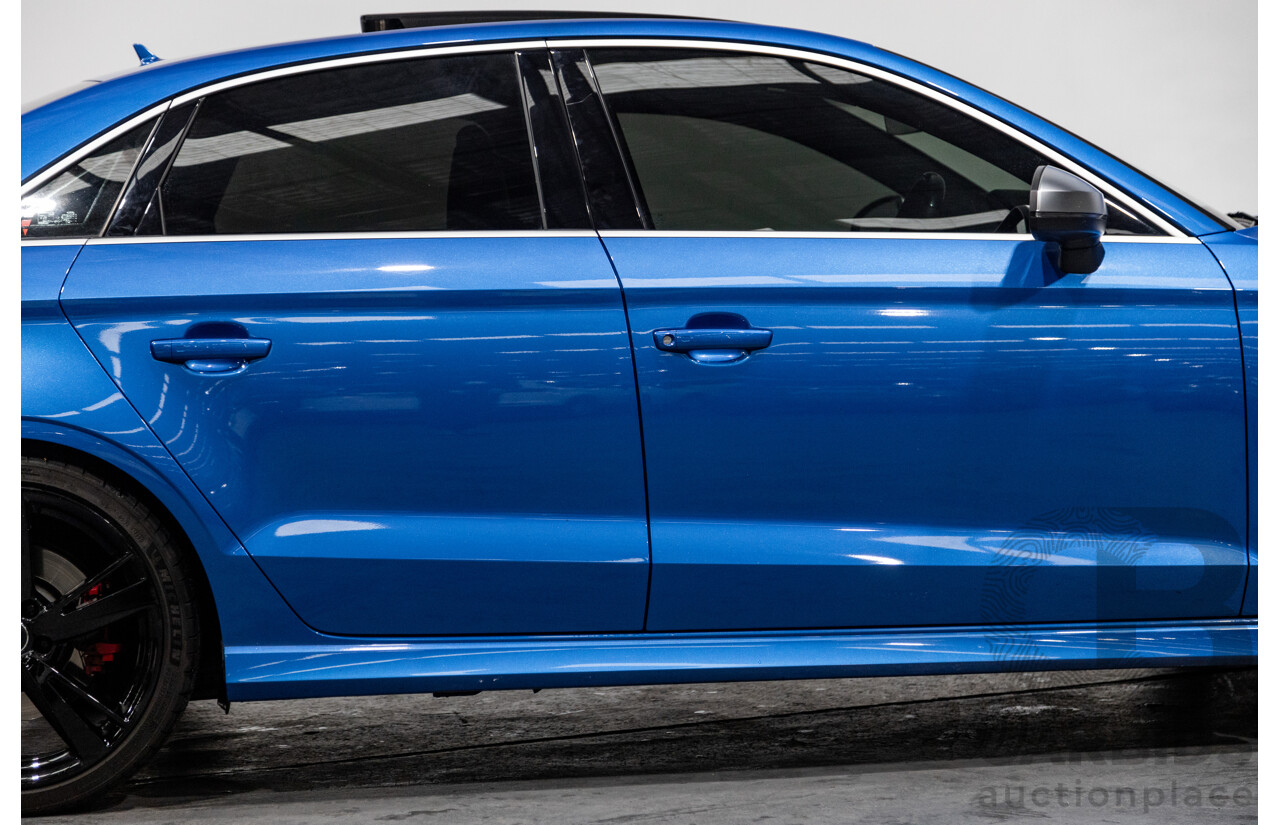 10/2017 Audi RS3 Quattro (AWD) MY18 8V 4d Sedan Ara Blue Crystal Pearl Turbo 2.5L - Modified Stage 2