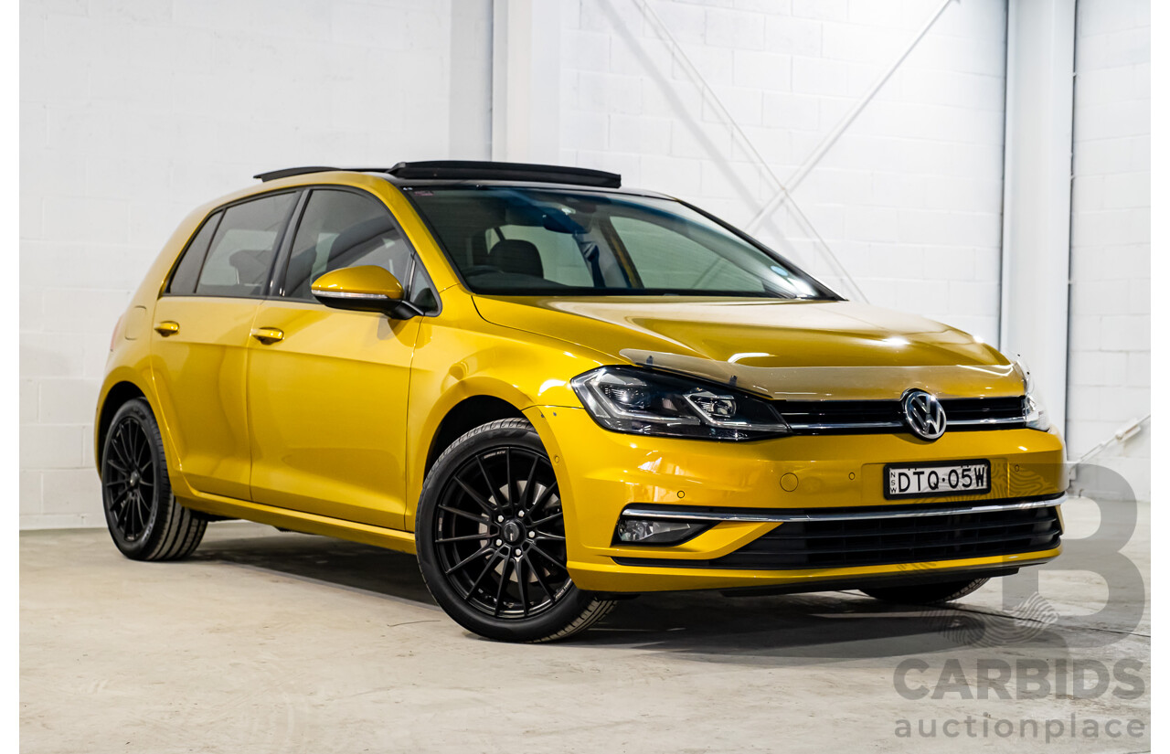 2/2018 Volkswagen Golf 110 TSI Highline MK7.5 AU MY16 4d Hatch Tumeric Yellow Metallic Turbo 1.4L