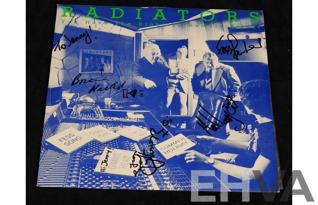 Radiators, You Have the Right to Remain Silent, Vinyl LP Record, Signed by Four Members of the Band