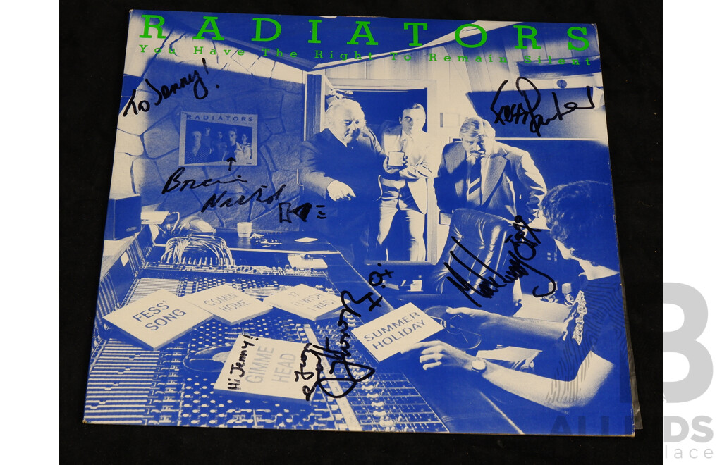 Radiators, You Have the Right to Remain Silent, Vinyl LP Record, Signed by Four Members of the Band