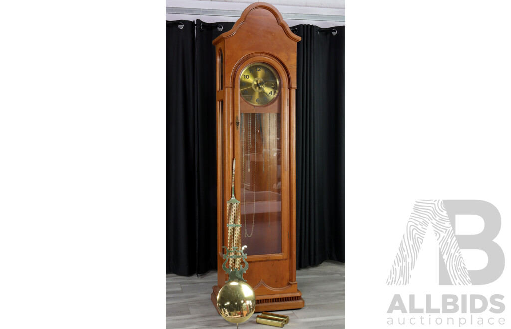 Bespoke Timber Long Case Clock with Brass Dial