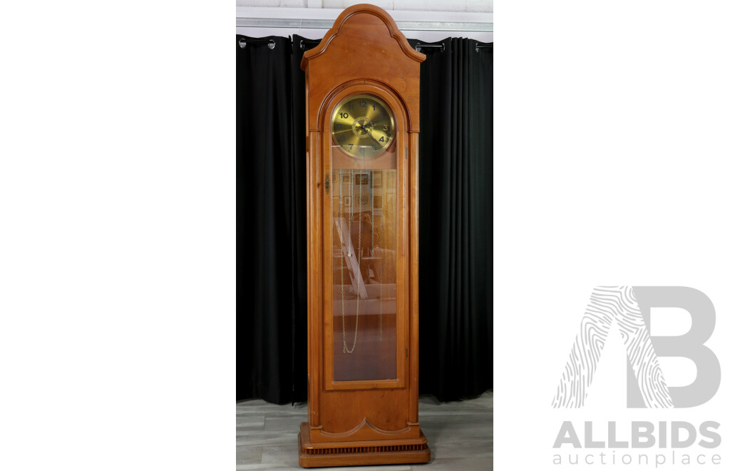 Bespoke Timber Long Case Clock with Brass Dial