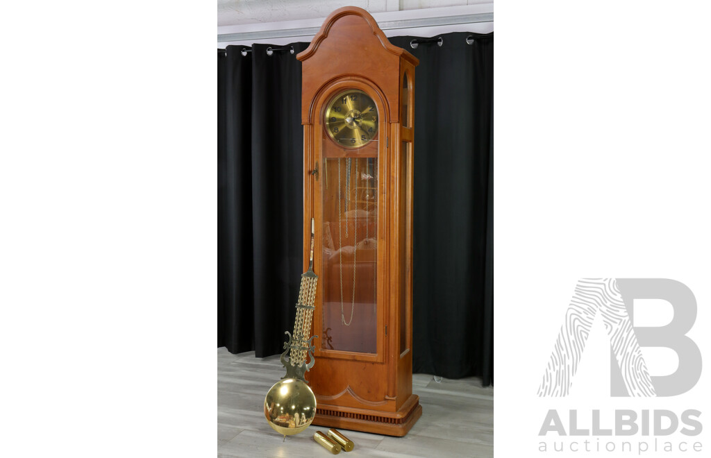 Bespoke Timber Long Case Clock with Brass Dial