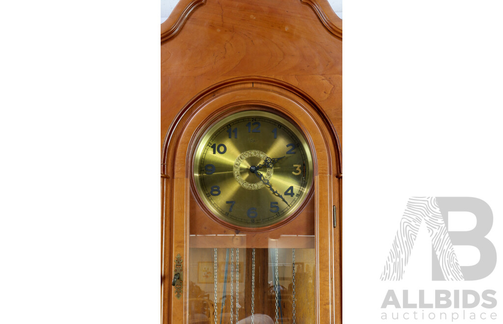 Bespoke Timber Long Case Clock with Brass Dial