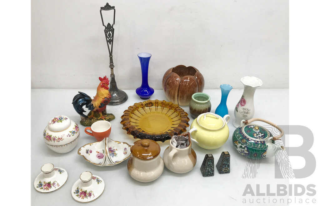 Collection of Assorted Kitchenware and Glass Decorations