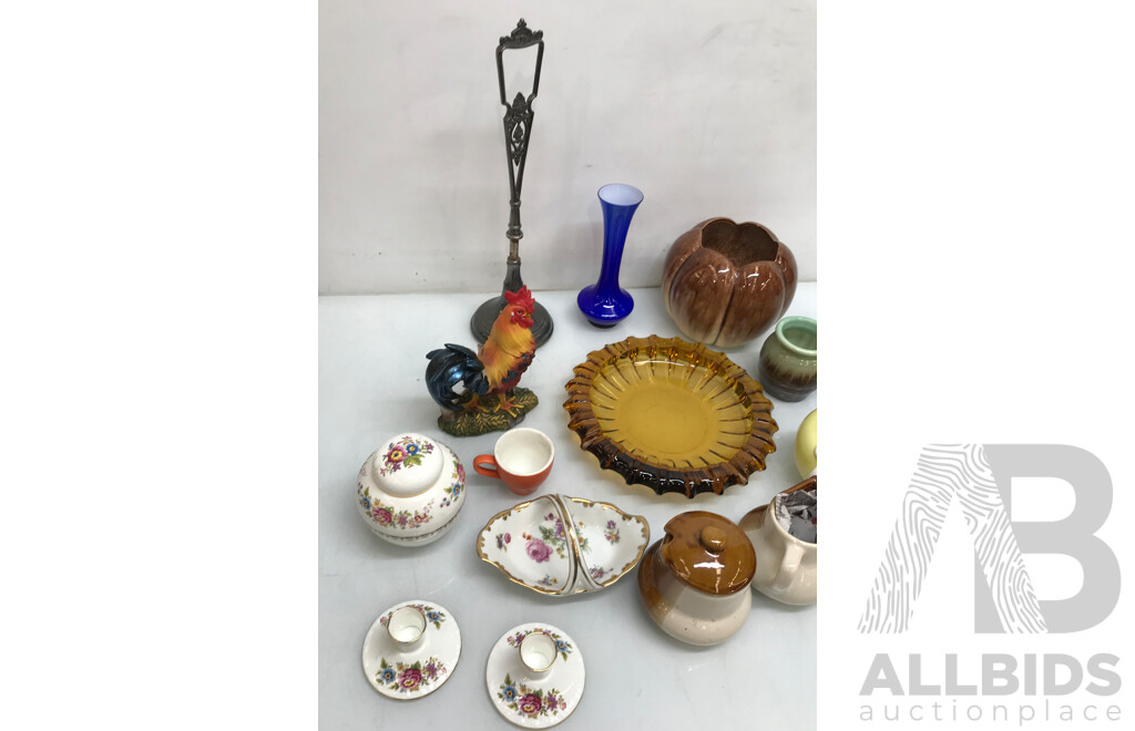 Collection of Assorted Kitchenware and Glass Decorations