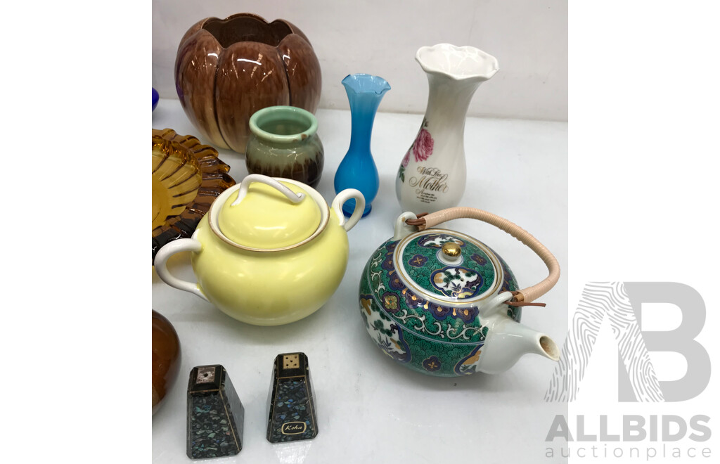 Collection of Assorted Kitchenware and Glass Decorations