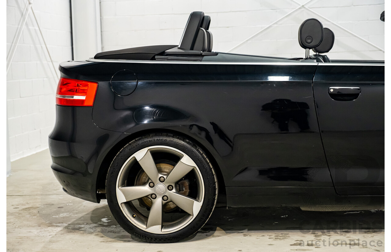 10/2012 Audi A3 2.0 TFSI Ambition S-Line Package 8P MY12 2d Cabriolet Black Turbo 2.0L