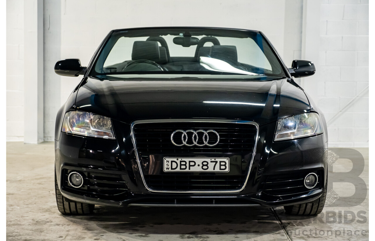 10/2012 Audi A3 2.0 TFSI Ambition S-Line Package 8P MY12 2d Cabriolet Black Turbo 2.0L