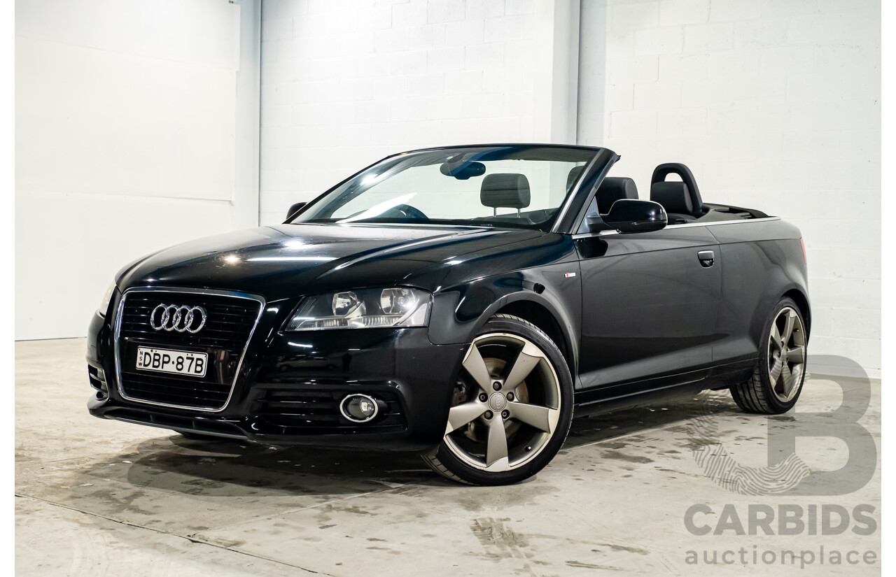 10/2012 Audi A3 2.0 TFSI Ambition S-Line Package 8P MY12 2d Cabriolet Black Turbo 2.0L