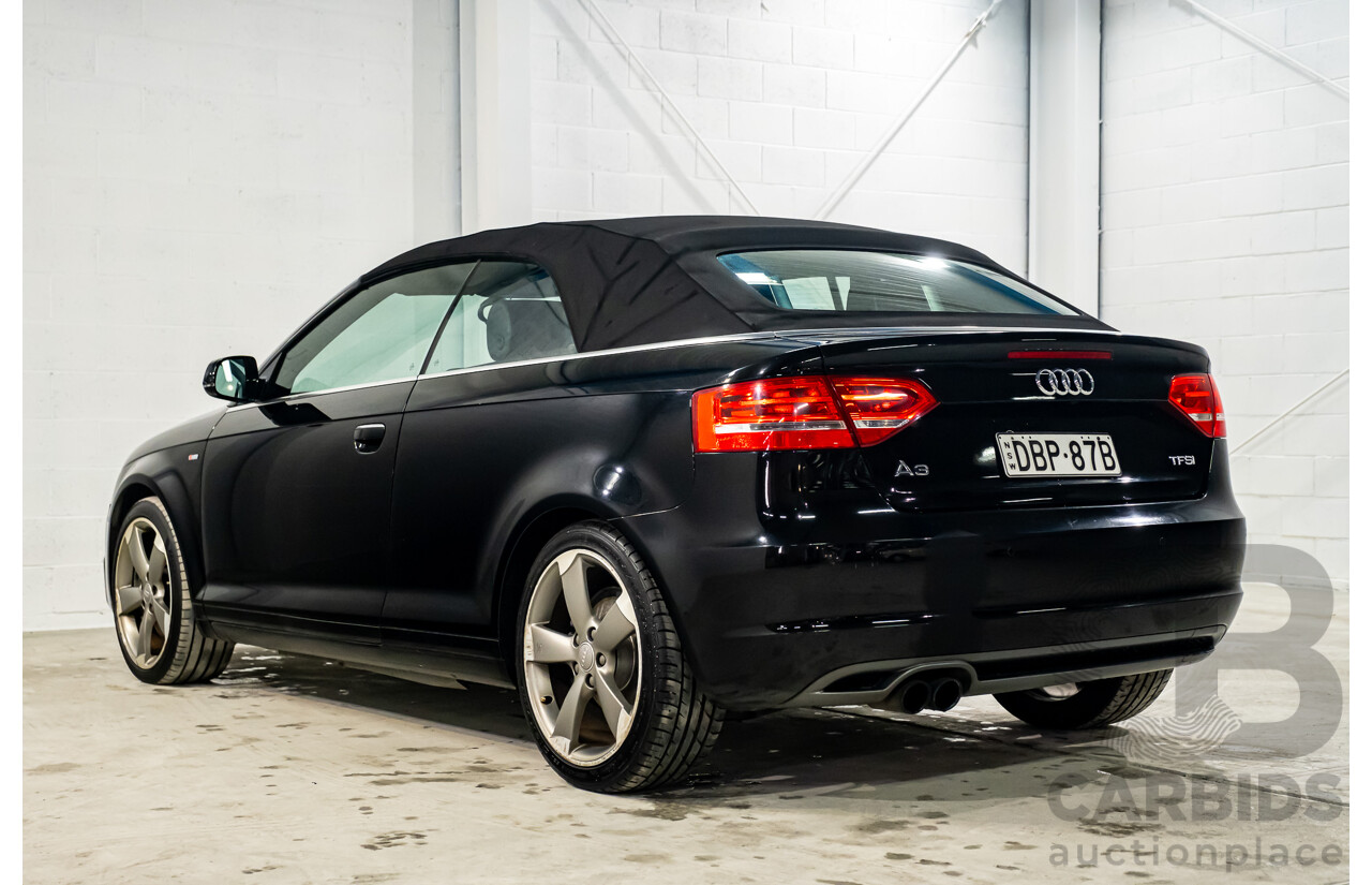 10/2012 Audi A3 2.0 TFSI Ambition S-Line Package 8P MY12 2d Cabriolet Black Turbo 2.0L