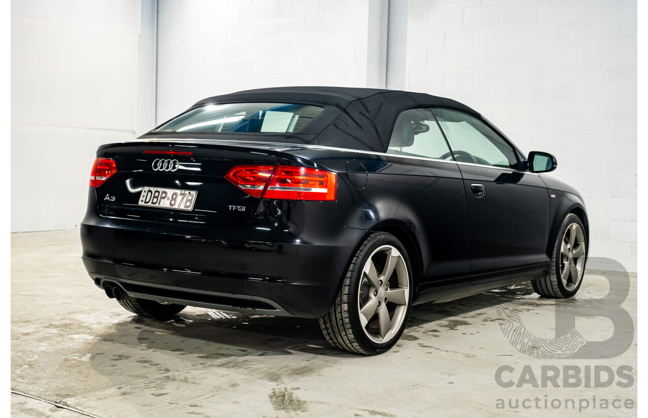 10/2012 Audi A3 2.0 TFSI Ambition S-Line Package 8P MY12 2d Cabriolet Black Turbo 2.0L