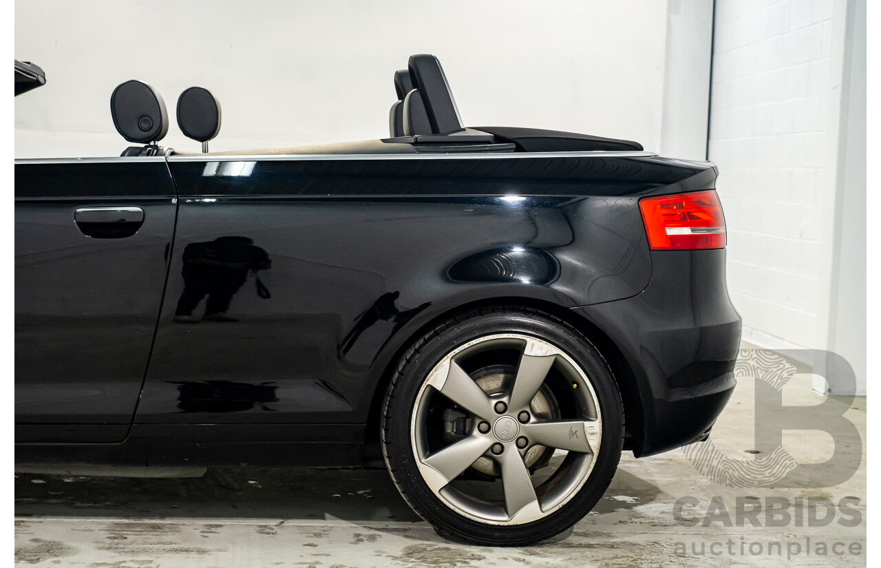 10/2012 Audi A3 2.0 TFSI Ambition S-Line Package 8P MY12 2d Cabriolet Black Turbo 2.0L