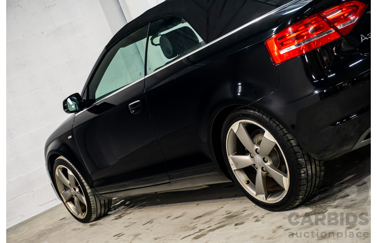 10/2012 Audi A3 2.0 TFSI Ambition S-Line Package 8P MY12 2d Cabriolet Black Turbo 2.0L