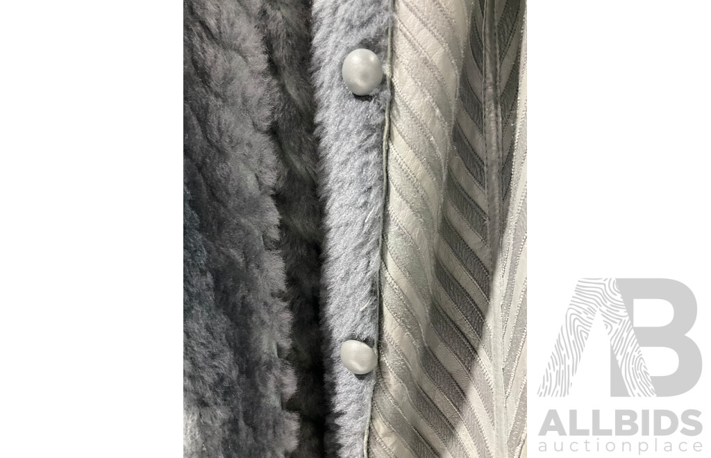 Vintage Eugene of Collins Street Reversible Full Length Grey Lamb Coat Approx Length 1200 Cm