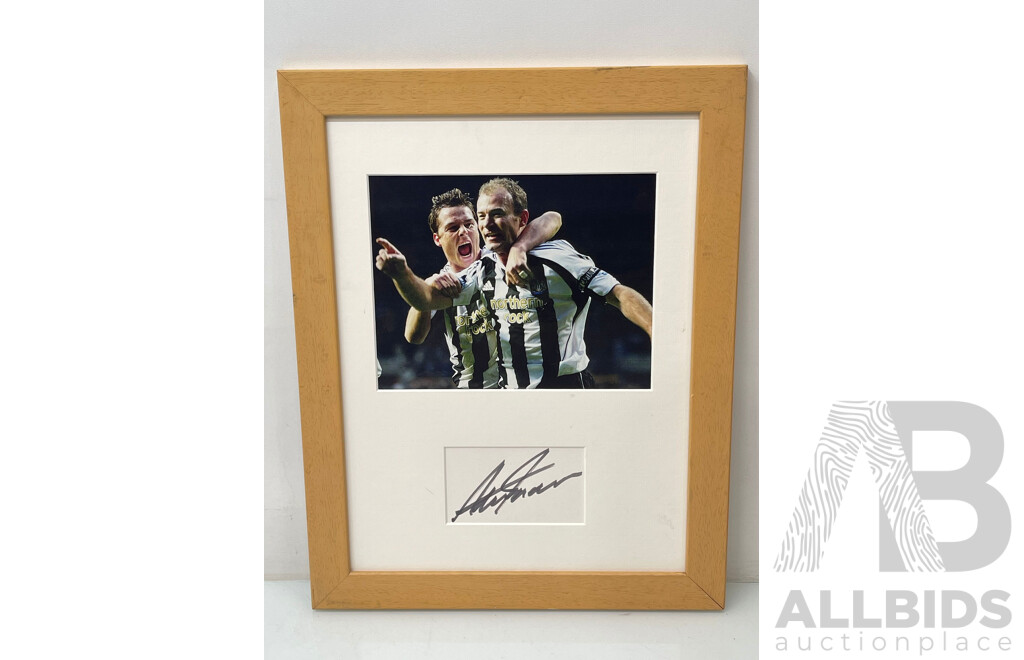 Alan Shearer Framed Signed Photo and Card