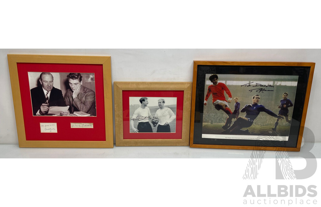 English Football Signed Framed Memorabilia Items