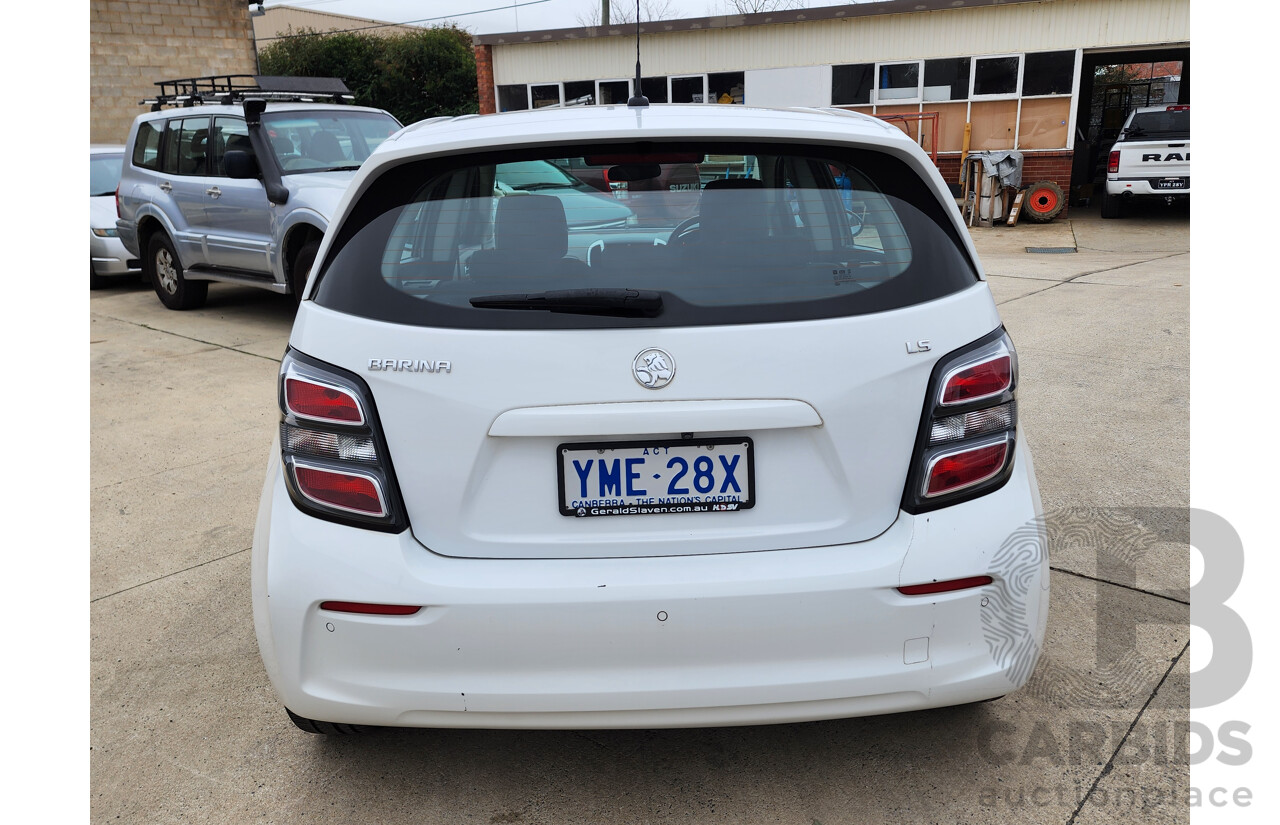 08/2017 Holden Barina LS FWD TM MY17 5D Hatchback White 1.6L