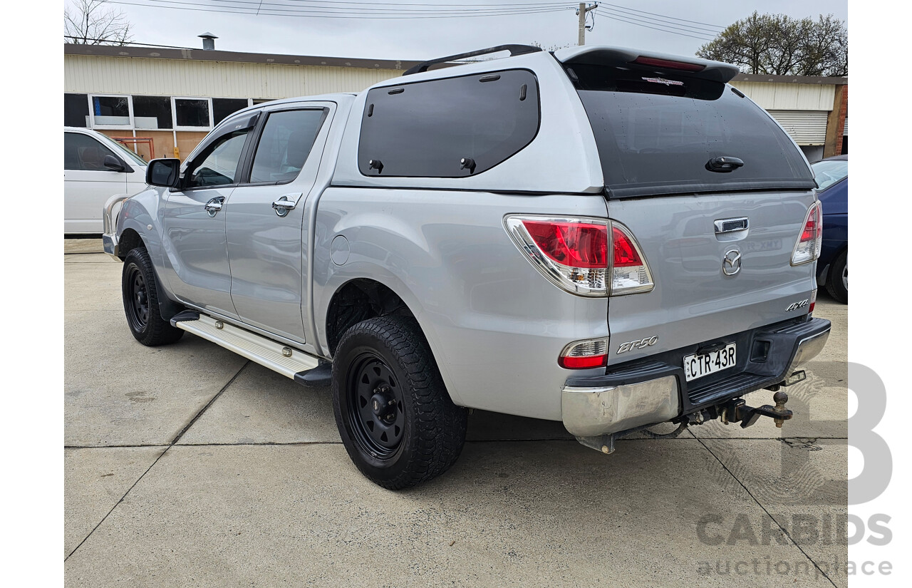 2/2014 Mazda Bt50 XTR (4x4) MY13 Dual Cab Utility Silver 3.2L