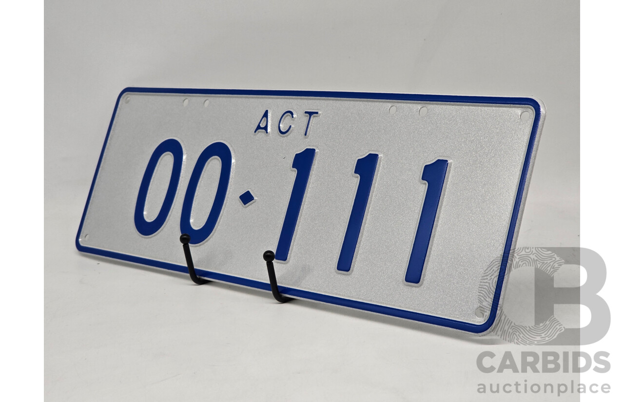 ACT 5 Character Motor Vehicle Number Plate - OO.111