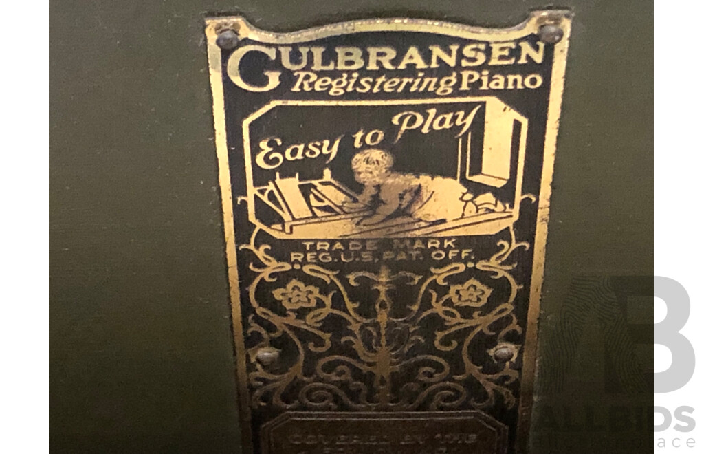 Vintage Gulbransen Registering Piano(Pianola) and 30 Music Rolls