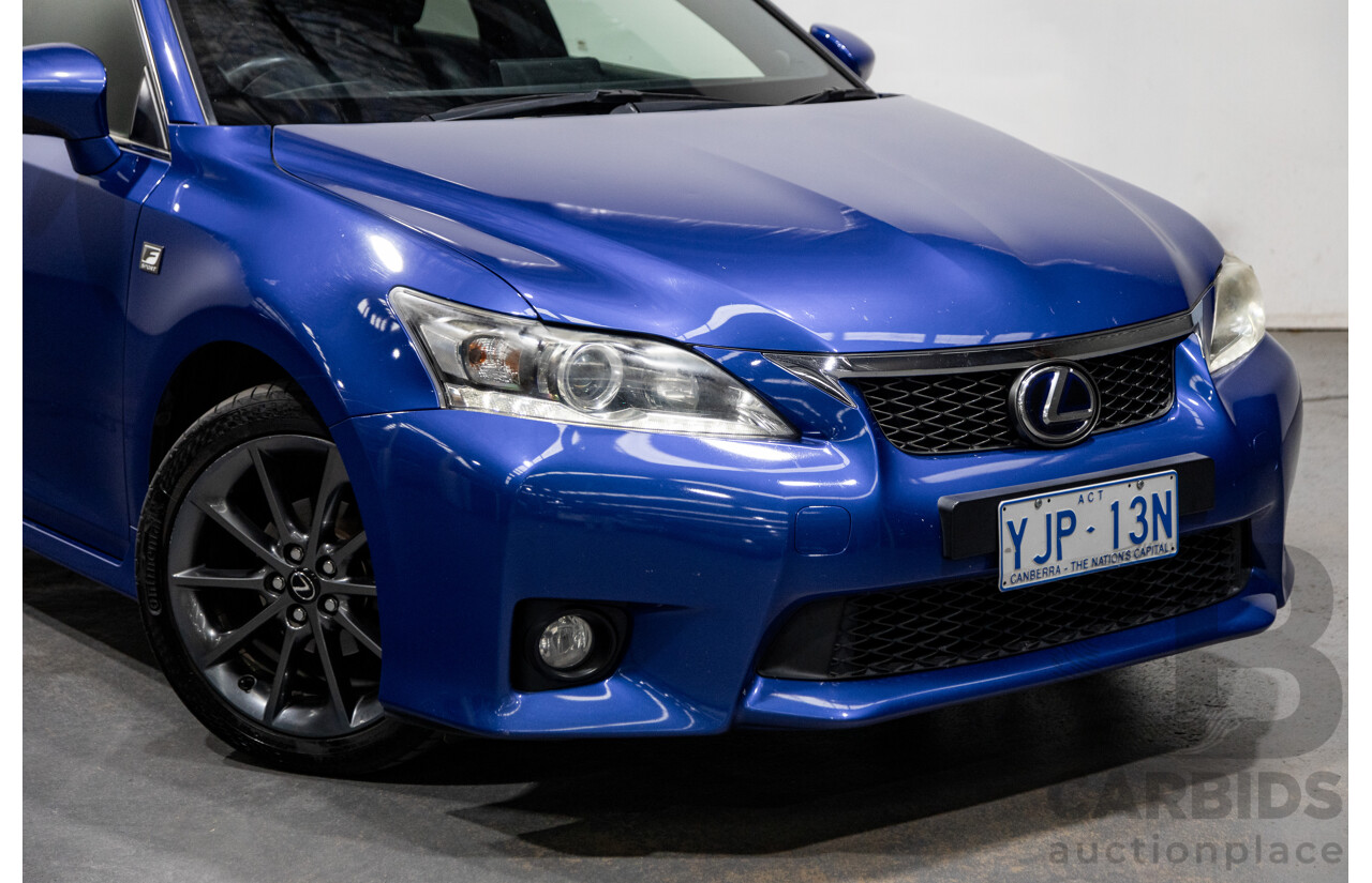 5/2013 Lexus CT 200h Hybrid F-Sport ZWA10R MY13 Upgrade 5d Hatchback Flame Blue Hybrid 1.8L