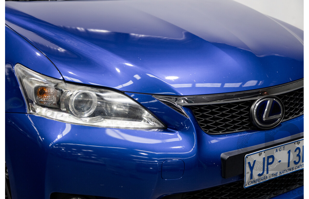 5/2013 Lexus CT 200h Hybrid F-Sport ZWA10R MY13 Upgrade 5d Hatchback Flame Blue Hybrid 1.8L