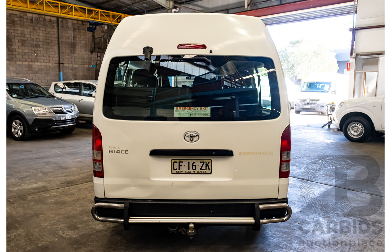 11/2011 Toyota Hiace Commuter KDH223R MY11 UPGRADE Bus White Turbo Diesel 3.0L - 14 Seater