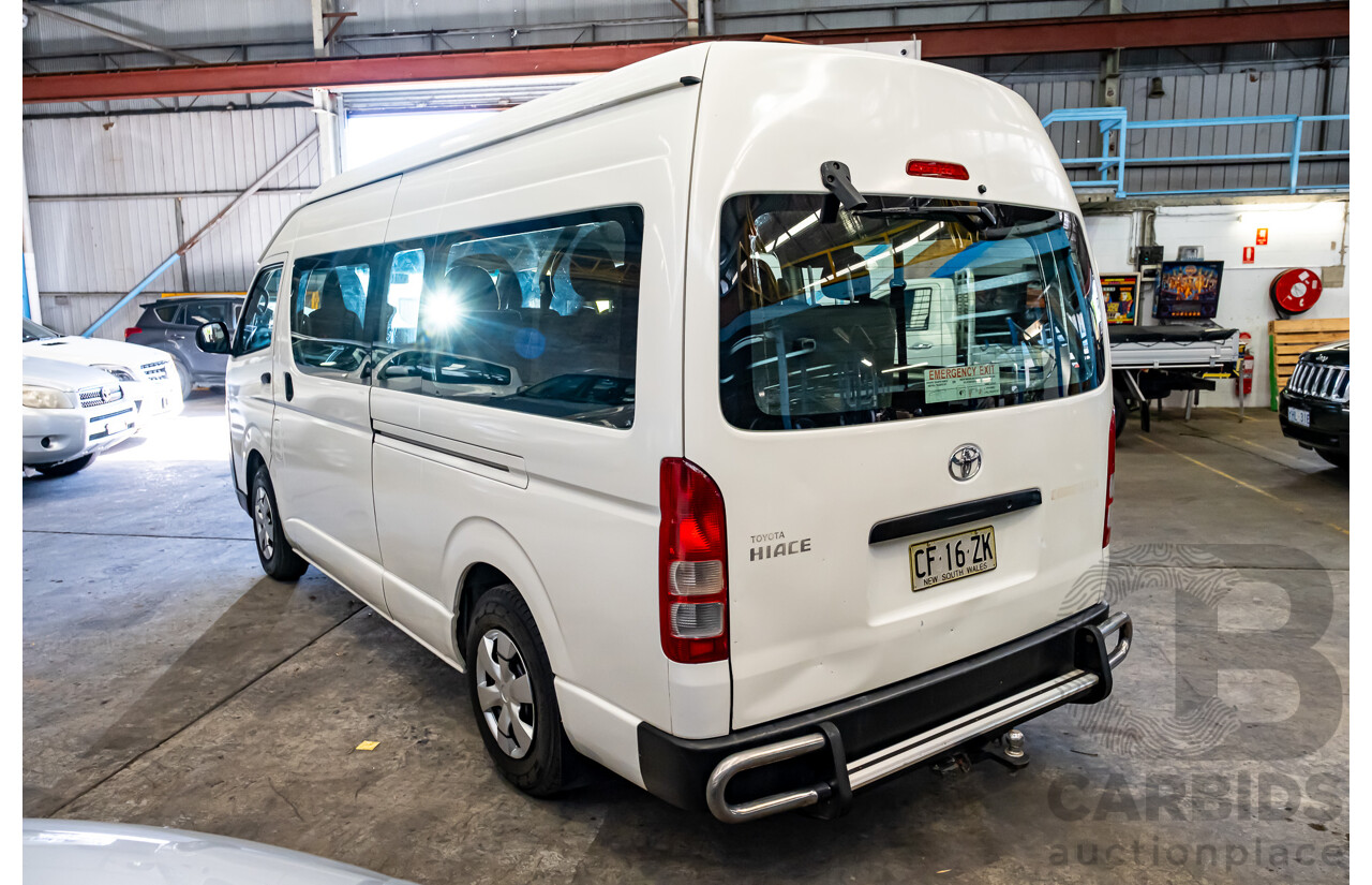 11/2011 Toyota Hiace Commuter KDH223R MY11 UPGRADE Bus White Turbo Diesel 3.0L - 14 Seater