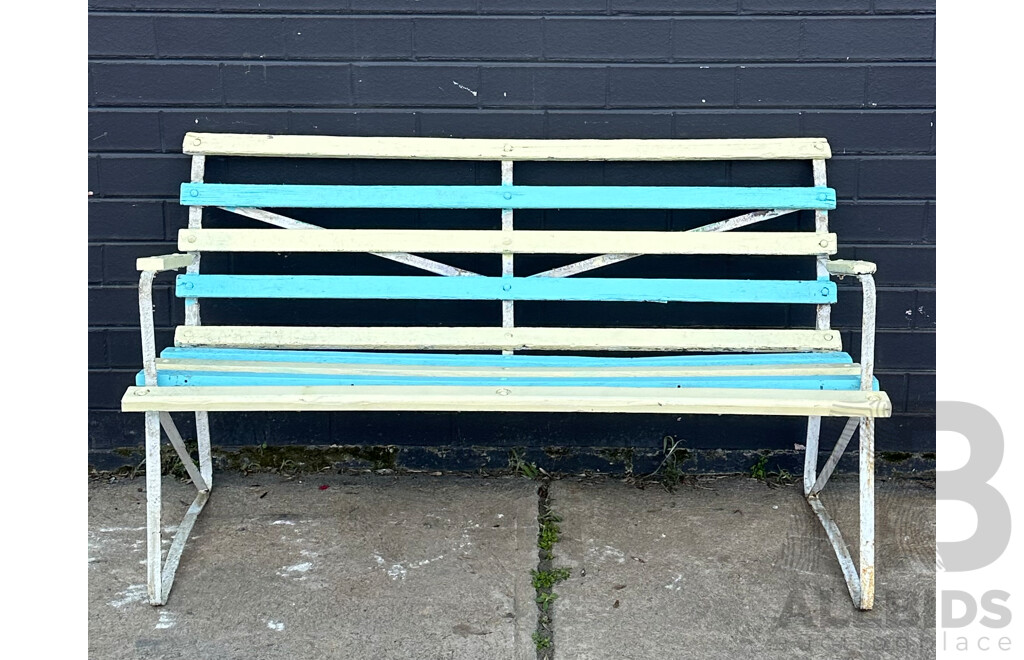 Vintage Painted Timber Garden Bench