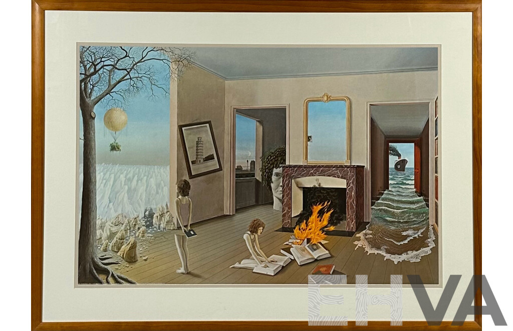 Large Framed Dominique Appia Poster, Entre Les Trous De La Memoire 1975
