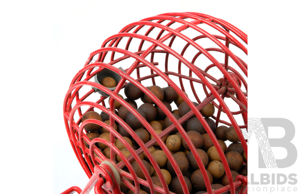 Cool Vintage Bingo Barrel with Wooden Balls