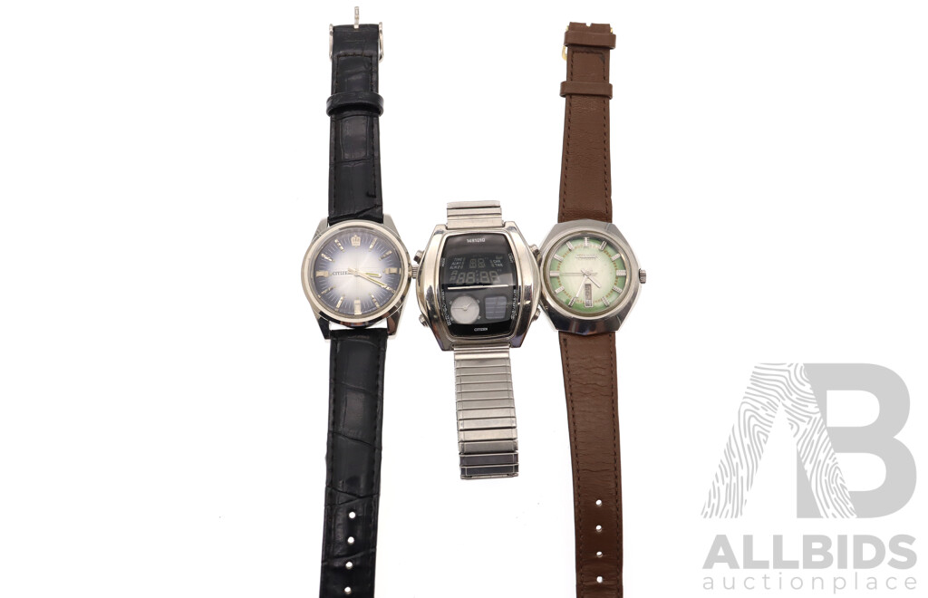 Citizen (3) Vintage Watches - 4-1065101, 4-821033 & C351-Q00729