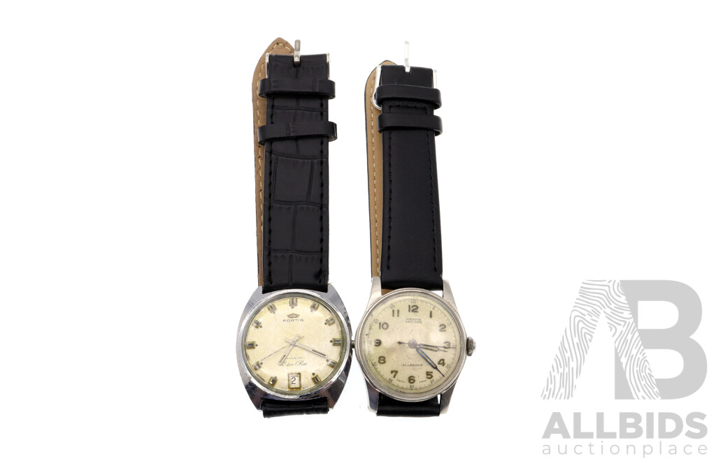 Fortis Eden Roc Incabloc 7220 Vintage Watch and Wendts Adelaide Allproof Swiss Made Vintage Watch