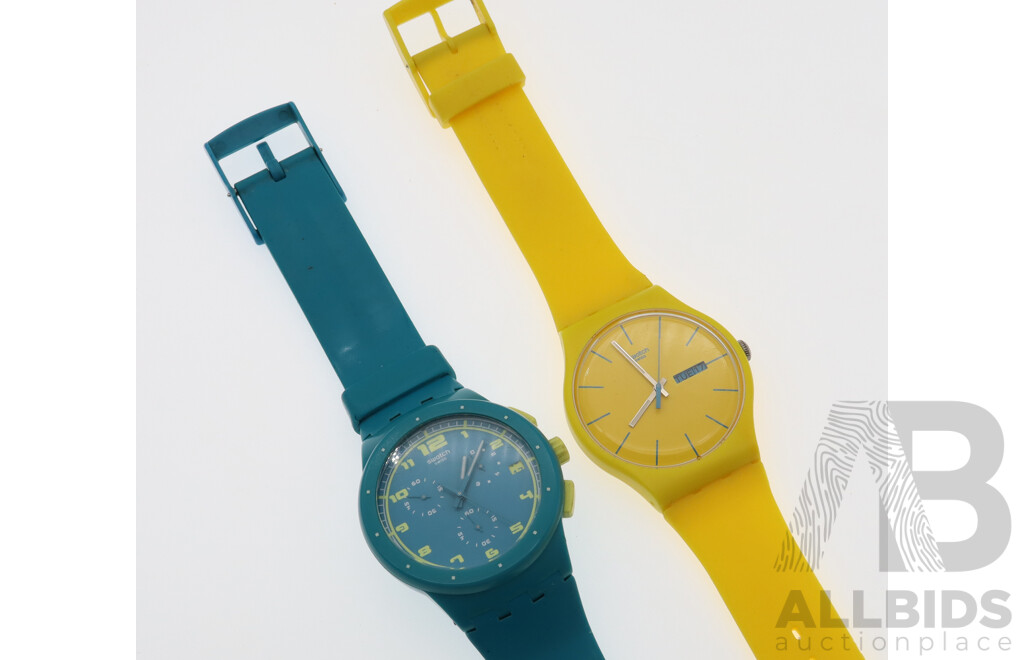 Swatch Watches (2) - 'Acid Drop' & 'Yellow Rebel'