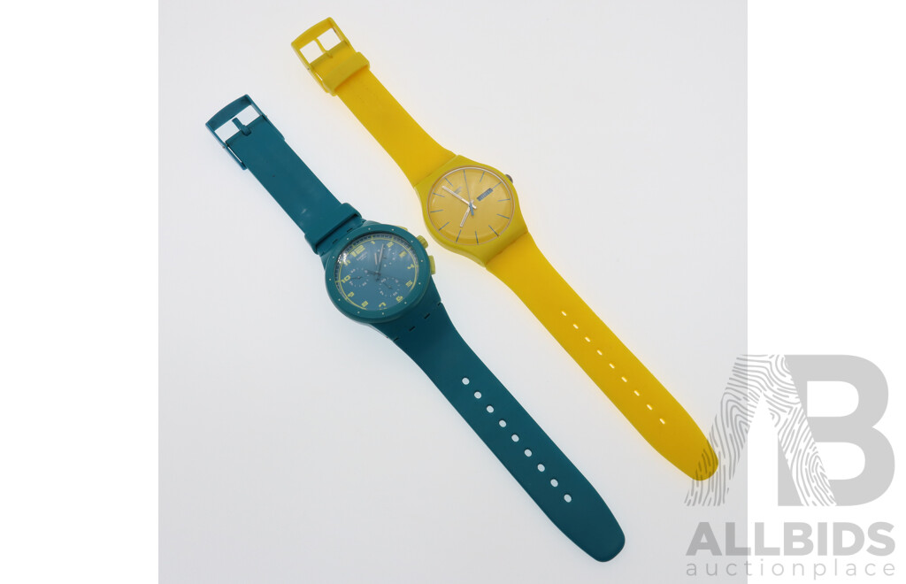 Swatch Watches (2) - 'Acid Drop' & 'Yellow Rebel'