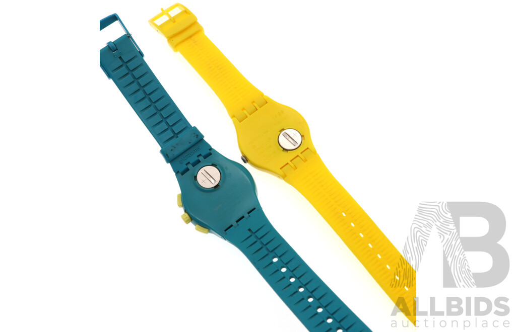 Swatch Watches (2) - 'Acid Drop' & 'Yellow Rebel'