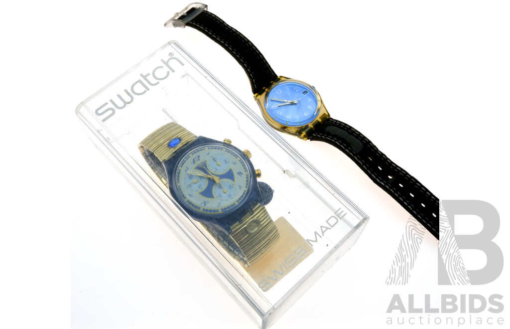 Swatch Watches (2) - Rare 1994 'Volupte'  Chrono Watch and Blue Coco