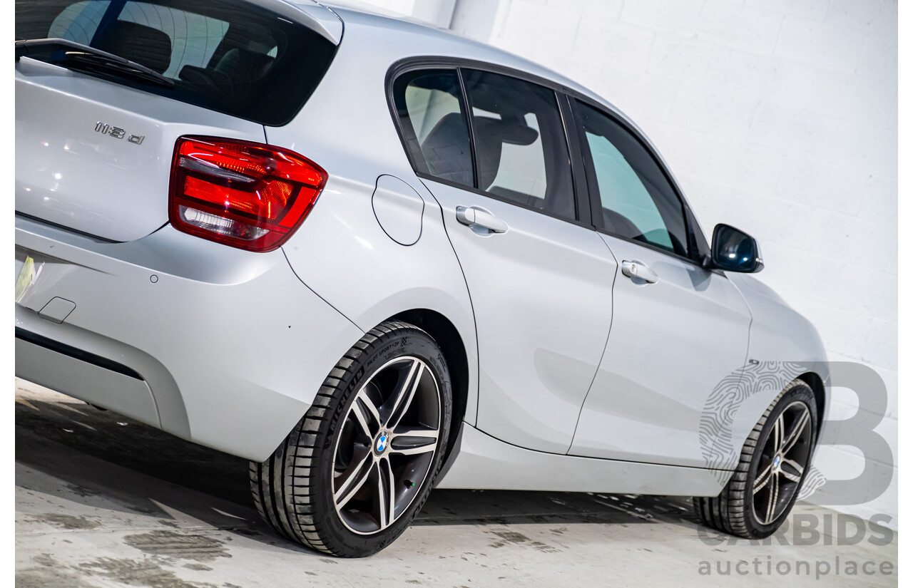 1/2012 BMW 118d Sportline F20 5d Hatchback Metallic Silver Turbo Diesel 2.0L