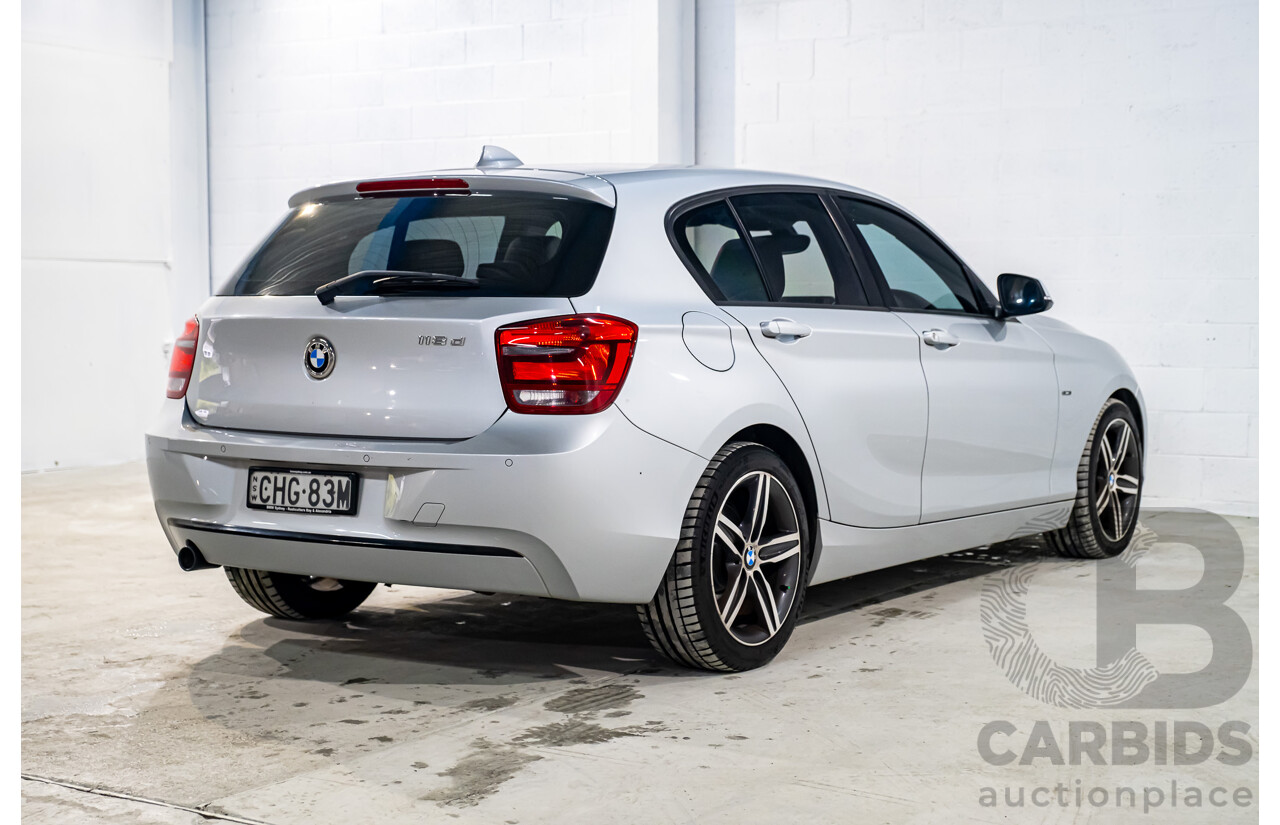 1/2012 BMW 118d Sportline F20 5d Hatchback Metallic Silver Turbo Diesel 2.0L