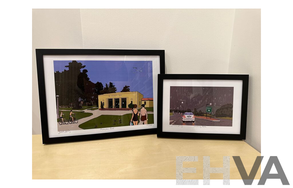 L41 - 2x Framed Artwork by Mick Ashley from Leafy Sea Dragon Artwork