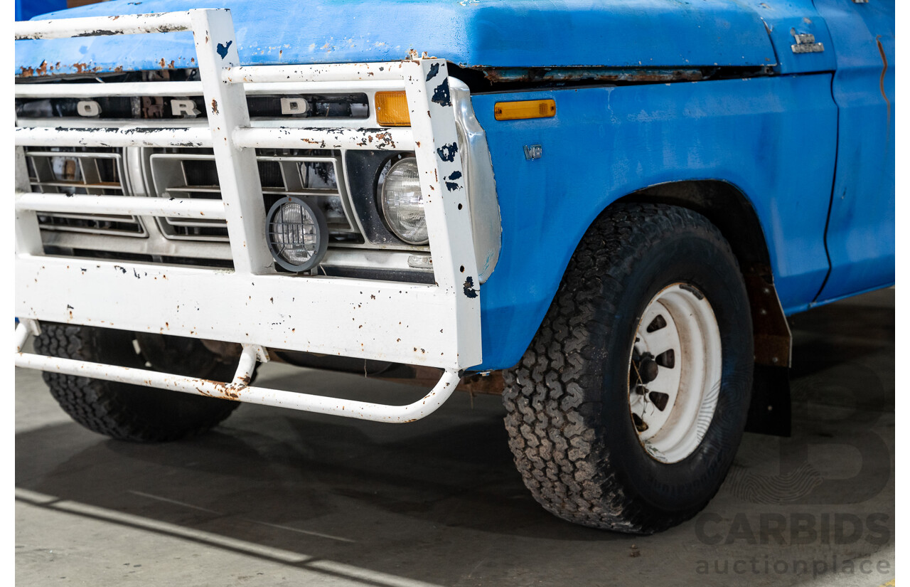 8/1977 Ford F100 Custom (Y-Code) 2d Utility Ex-Ambulance Blue V8 4.9L