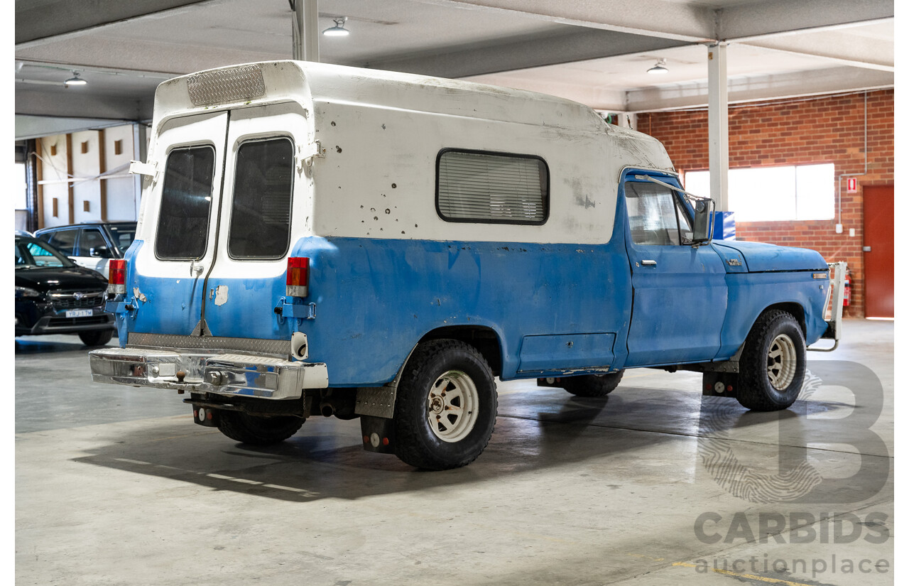 8/1977 Ford F100 Custom (Y-Code) 2d Utility Ex-Ambulance Blue V8 4.9L