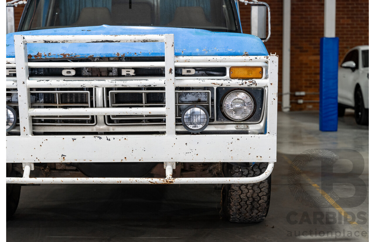 8/1977 Ford F100 Custom (Y-Code) 2d Utility Ex-Ambulance Blue V8 4.9L