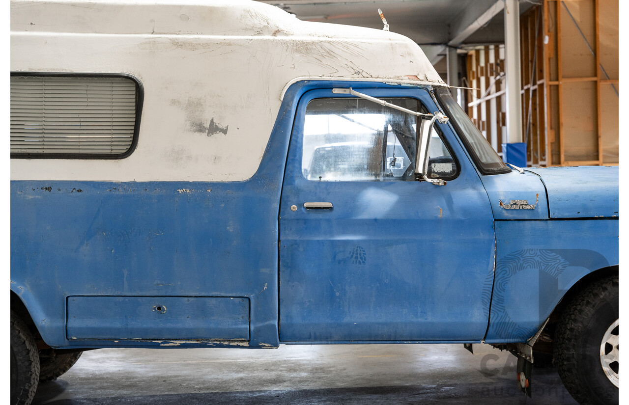 8/1977 Ford F100 Custom (Y-Code) 2d Utility Ex-Ambulance Blue V8 4.9L