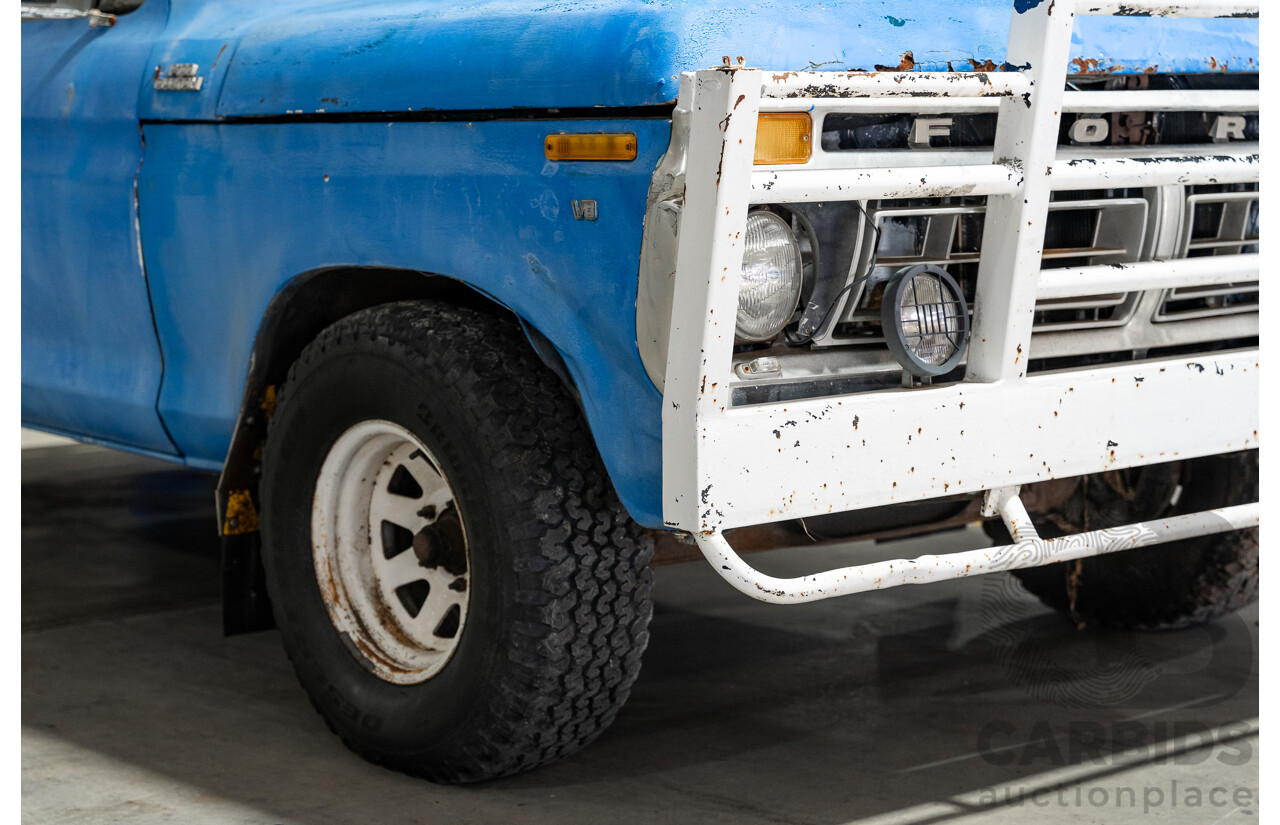 8/1977 Ford F100 Custom (Y-Code) 2d Utility Ex-Ambulance Blue V8 4.9L