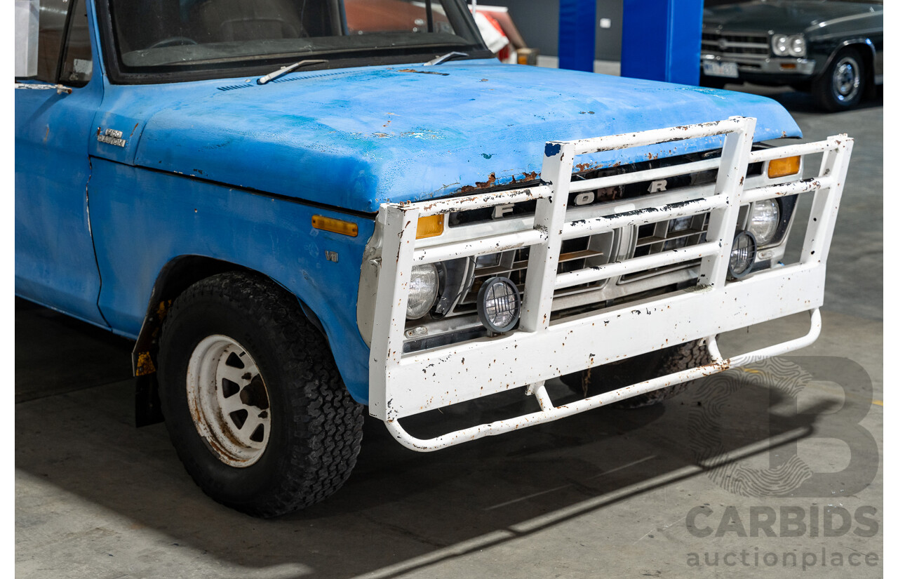 8/1977 Ford F100 Custom (Y-Code) 2d Utility Ex-Ambulance Blue V8 4.9L