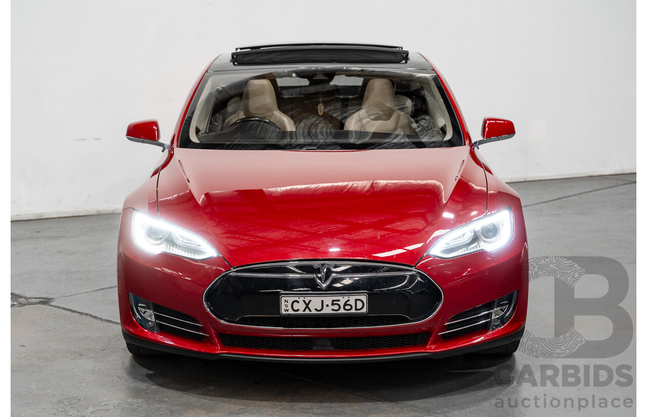 7/2015 Tesla Model S P85D (AWD) 4d Hatchback Prestige Red Dedicated Electric with Performance Mode