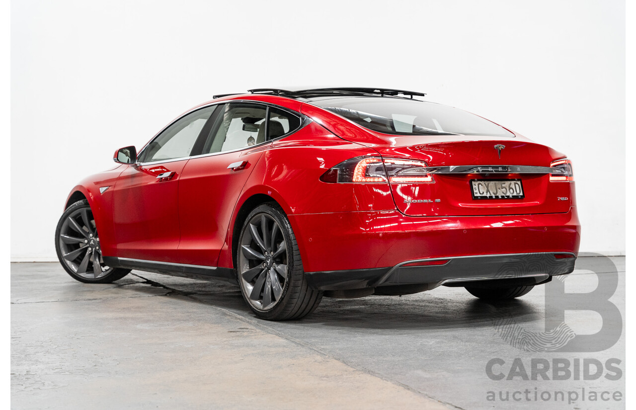 7/2015 Tesla Model S P85D (AWD) 4d Hatchback Prestige Red Dedicated Electric with Performance Mode