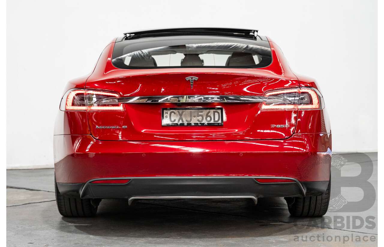 7/2015 Tesla Model S P85D (AWD) 4d Hatchback Prestige Red Dedicated Electric with Performance Mode